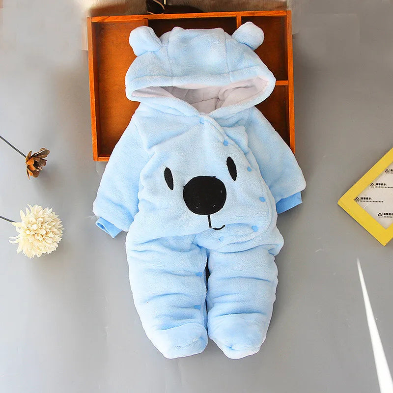 New Born Baby Footies 2024 Winter Warm Clothing 3 9 6 12 Month Baby Kids Boys Girls Cotton Newborn Toddler Infant Footies