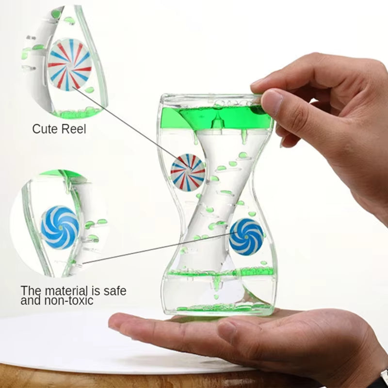 Wheel Windmill Liquid Motion Hourglass Sand Timer Relief Stress Toy Supplies for Children Living Room Decorations Accessories