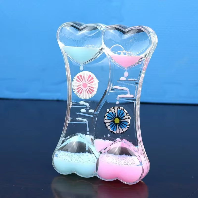 Wheel Windmill Liquid Motion Hourglass Sand Timer Relief Stress Toy Supplies for Children Living Room Decorations Accessories