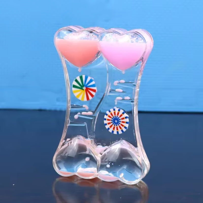 Wheel Windmill Liquid Motion Hourglass Sand Timer Relief Stress Toy Supplies for Children Living Room Decorations Accessories