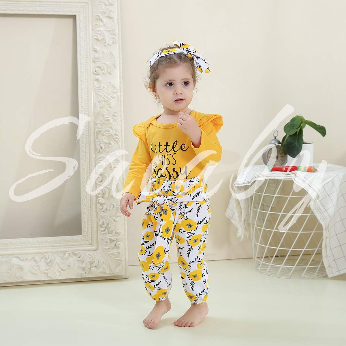 Newborn Infant Baby Girl Clothes Ruffle Short Romper Outfits Floral Pants Clothing Set Fall Winter Baby Clothes Girl 0-3 Months