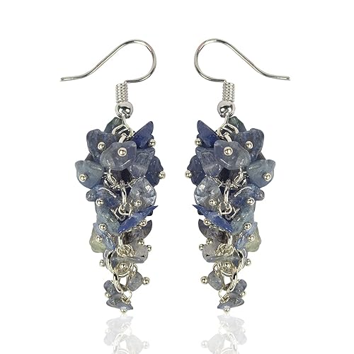 Tanzanite Natural Chip Beads Earrings for Women, Girls