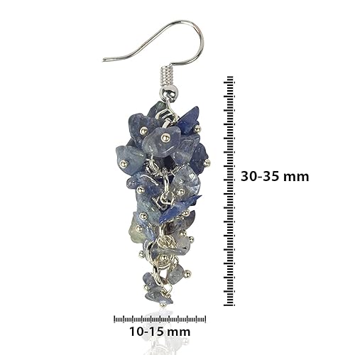 Tanzanite Natural Chip Beads Earrings for Women, Girls