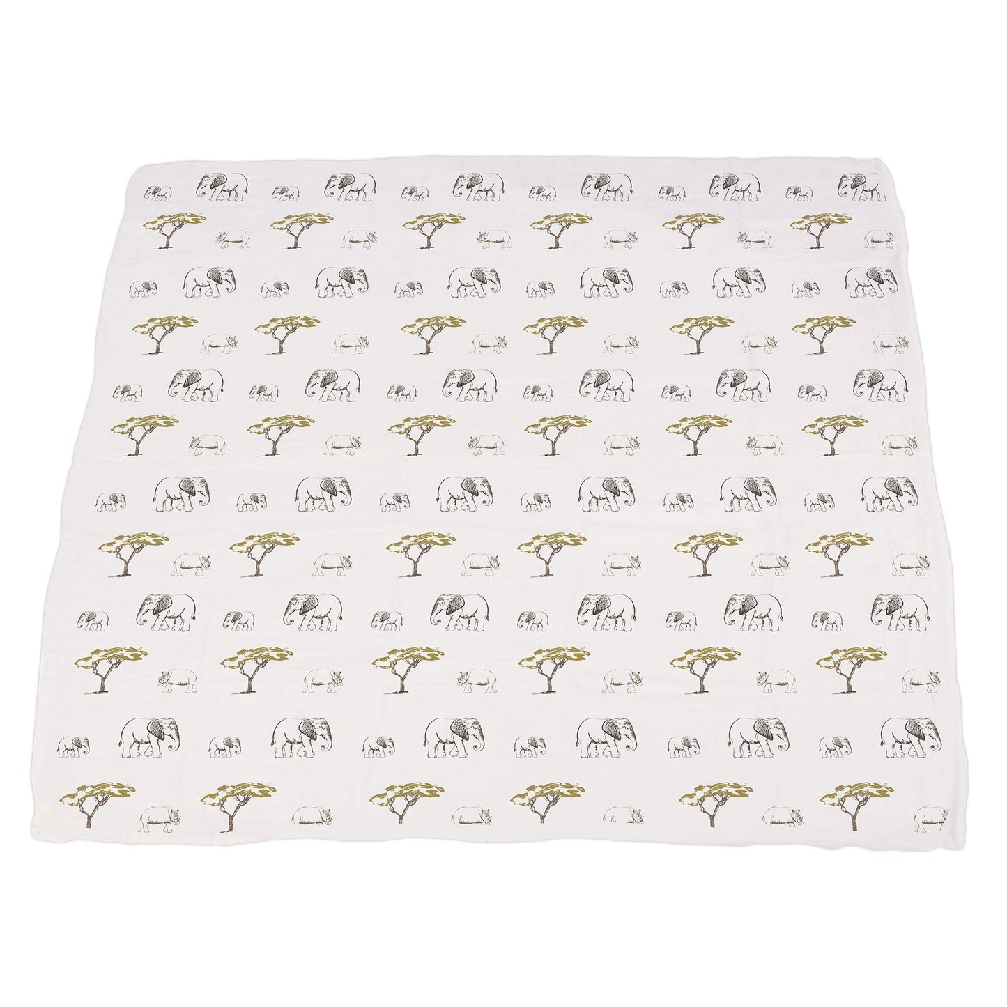 Hear Me Roar Lion and Rhinos and Elephants Bamboo Newcastle Blanket